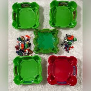 HUGE 87 Pc. BEYBLADE Lot 5 Arenas Green Burst Evolution Star Storm Battle